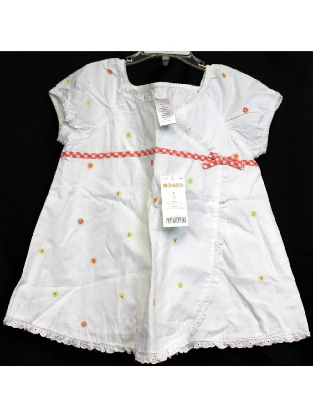 2006 Gymboree Freshly Picked Blouse Embroidered Flowers Lace sz 7 Spring Summer